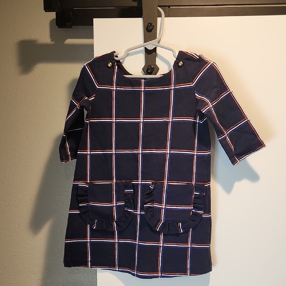 Janie And Jack Navy Blue Plaid Dress